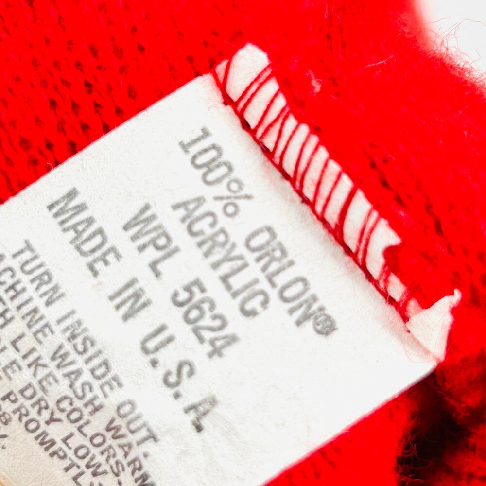 Vintage 70s Bowman Sportswear Red Collegiate Tiger V-Neck Sweater - Picture 5 of 6